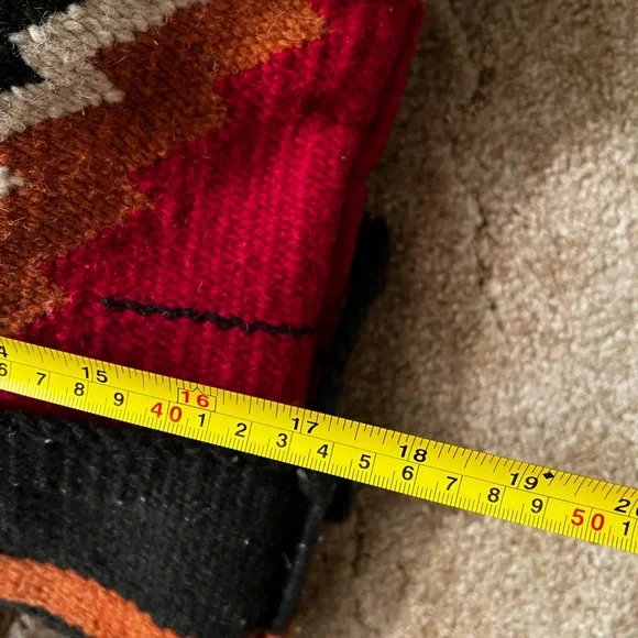 Western Artisan Red and Black Geometric Tote - Picture 8 of 11